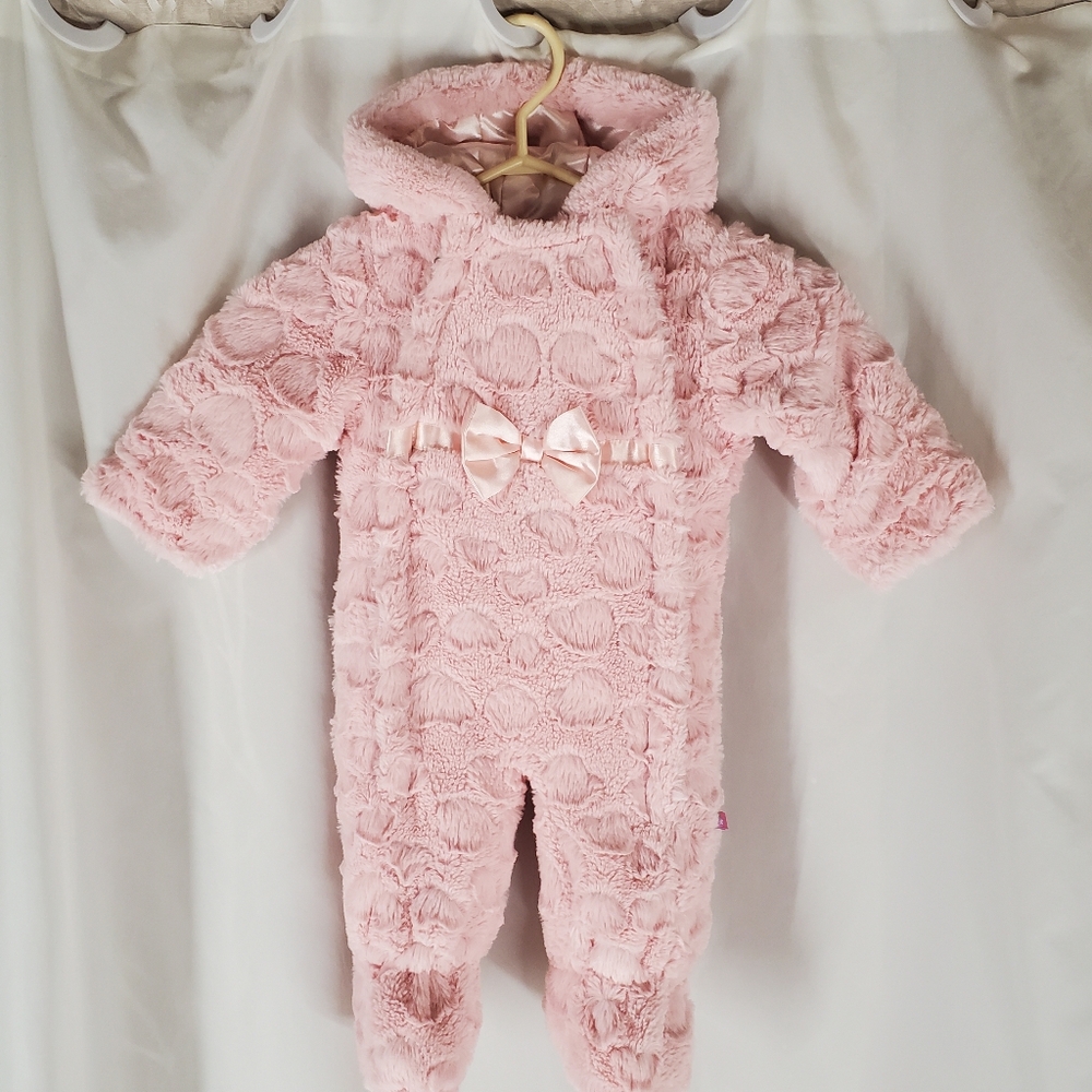 WIPPETTE Kids One Piece Snowsuit 6/9M Minky Pink